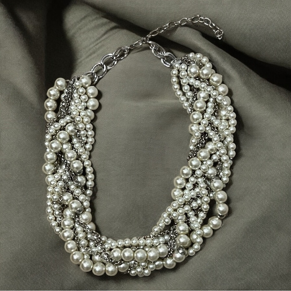 Chunky Multi-Strand Pearl Necklace